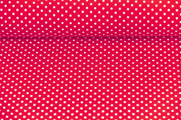 Restmenge 42 cm Jersey Pindots, mit Punkten, rot, weiß